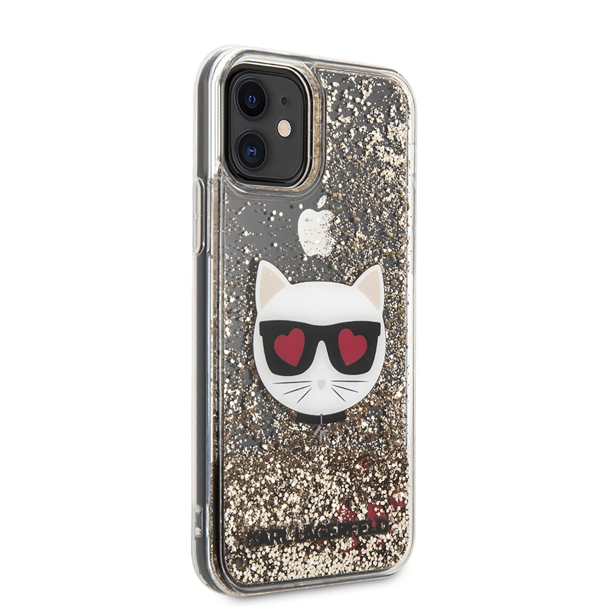 Apple iPhone 11 Kılıf Karl Lagerfeld Sıvılı Simli Choupette Dizayn Kapak - Görsel 2