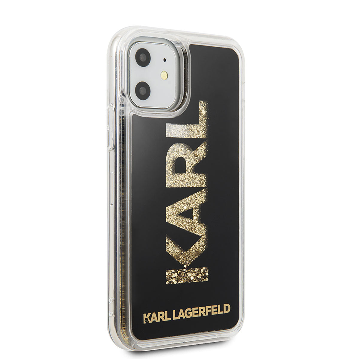 Apple iPhone 11 Kılıf Karl Lagerfeld Sıvılı Simli Logo Dizayn Kapak - Görsel 2