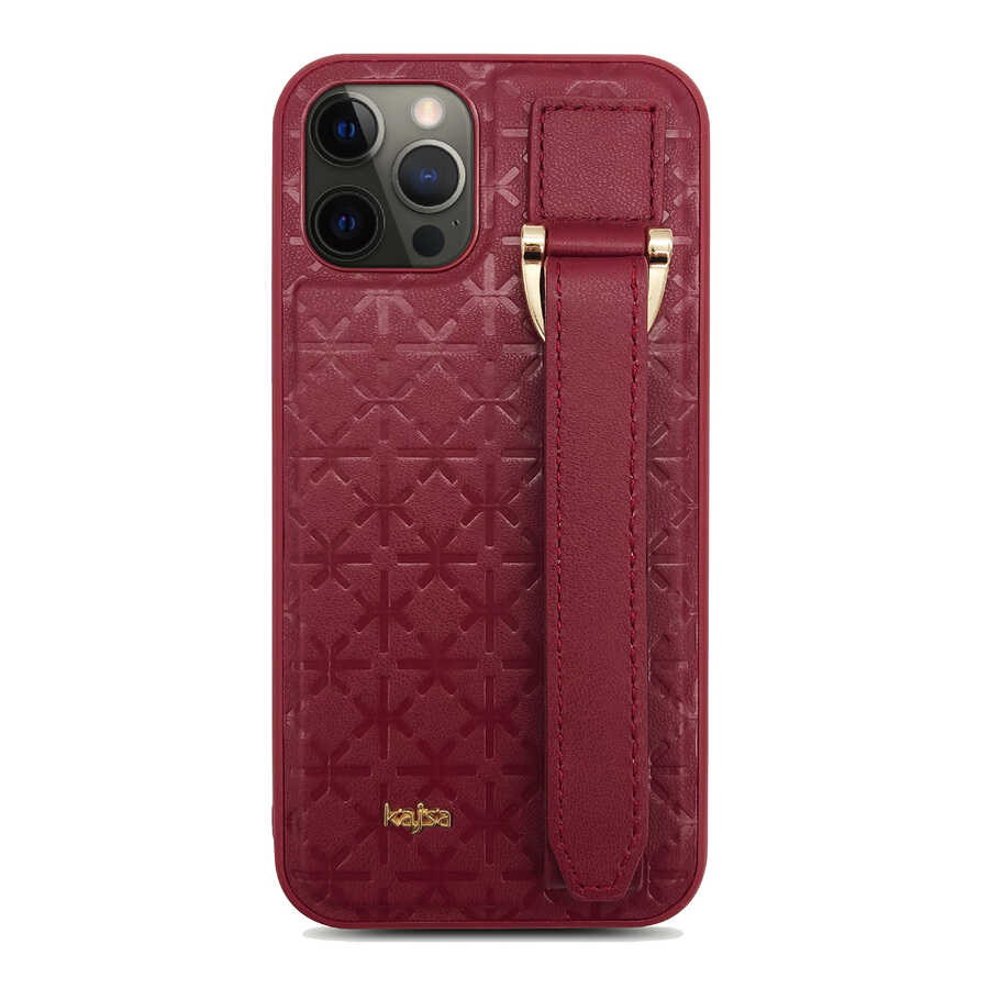 Apple iPhone 12 Pro Kılıf Kajsa Neo Clasic Serisi Mono K Strap Kapak - Görsel 7