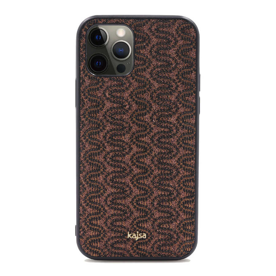 Apple iPhone 12 Pro Max Kılıf Kajsa Glamorous Serisi Waterfall Pattern Kapak - Görsel 6