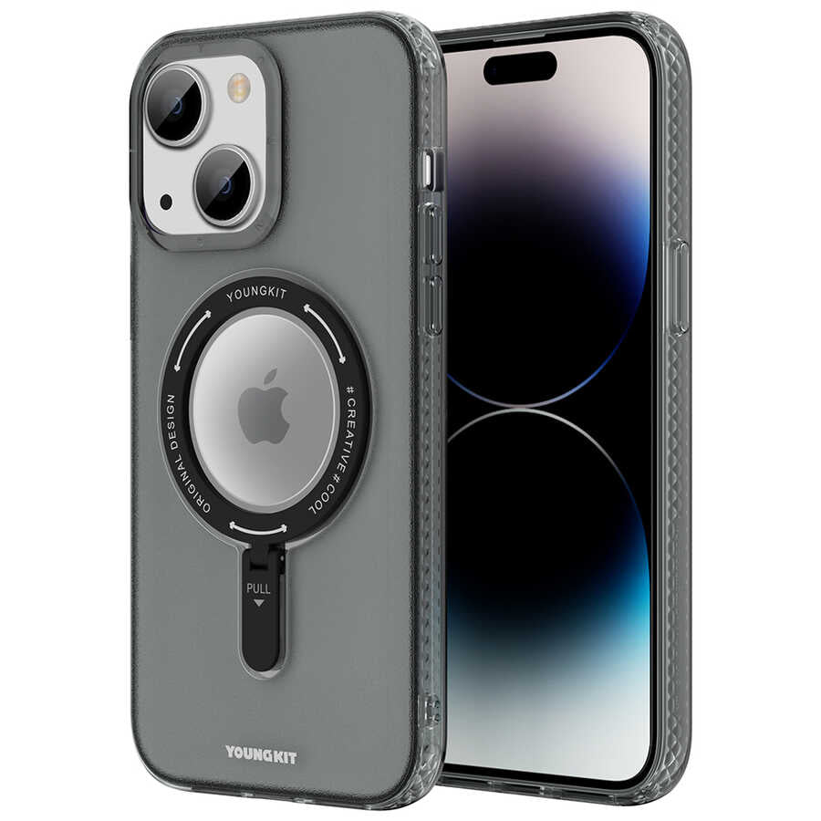 Apple iPhone 13 Kılıf M-safe Şarj Özellikli Youngkit Rock Serisi Kapak - Görsel 5