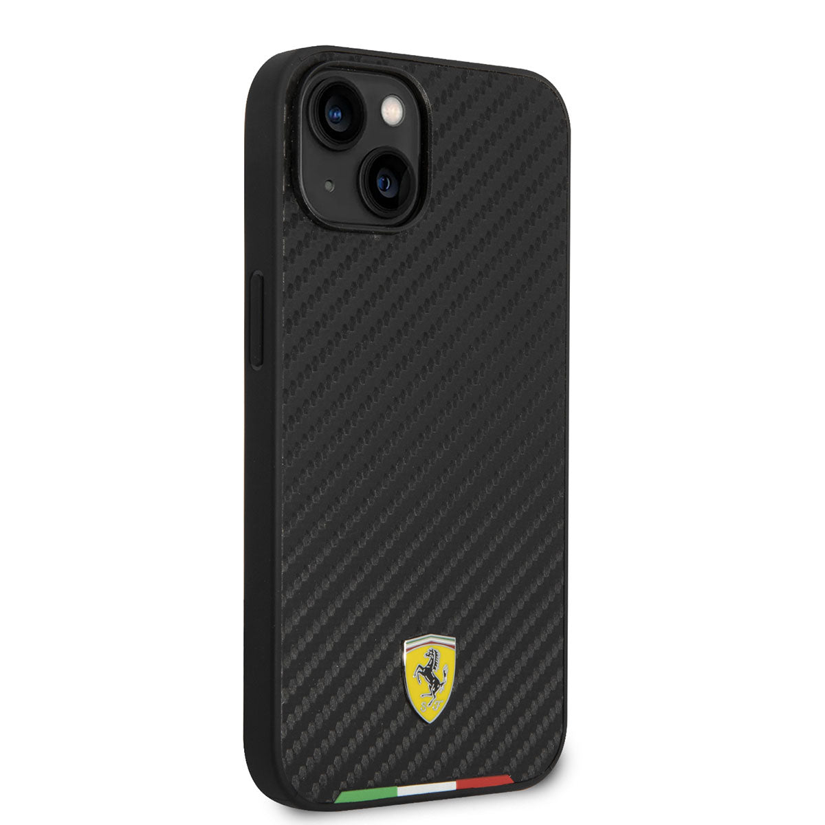 Apple iPhone 14 Kılıf Ferrari M-safe Şarj Özellikli Karbon İtalyan Bayrak Dizayn Kapak - Görsel 2