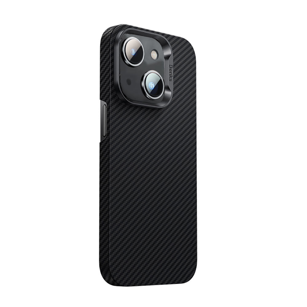 Apple iPhone 14 Kılıf Karbon Fiber Benks 600D Essential Kevlar Kapak - Görsel 2
