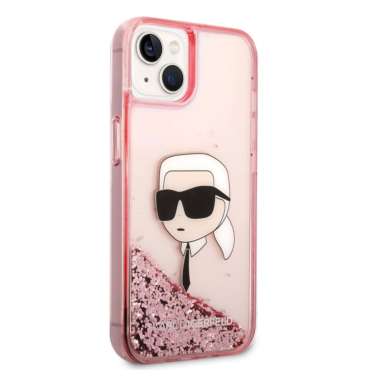 Apple iPhone 14 Kılıf Karl Lagerfeld Sıvılı Simli Karl Head Dizayn Kapak - Görsel 2