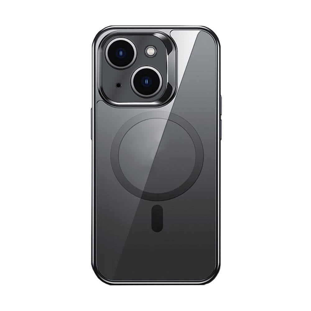 Apple iPhone 14 Kılıf M-safe Şarj Özellikli Cam Yüzey Benks Electroplated Kapak - Görsel 2