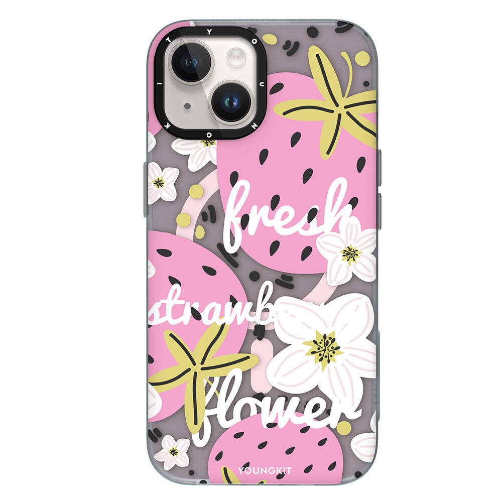 Apple iPhone 14 Kılıf M-safe Şarj Özellikli Yaz Meyvesi Desenli Youngkit Fruity Flavour Serisi Kapak - Görsel 4
