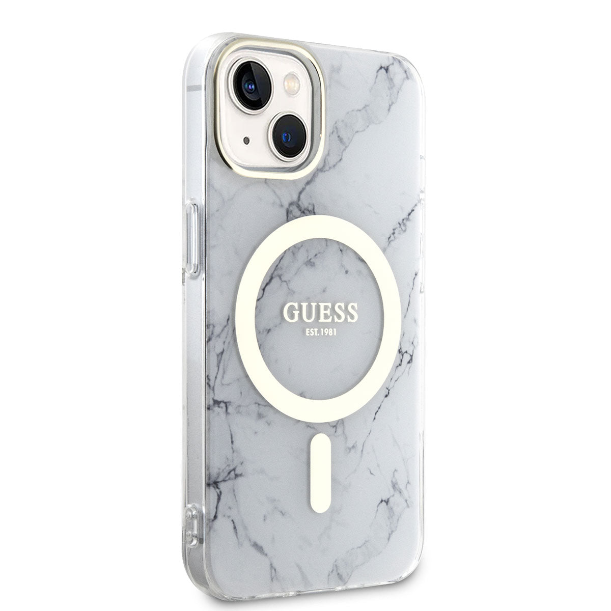 Apple iPhone 14 Plus Kılıf GUESS M-safe Şarj Özellikli Mermer Desenli Kapak - Görsel 2