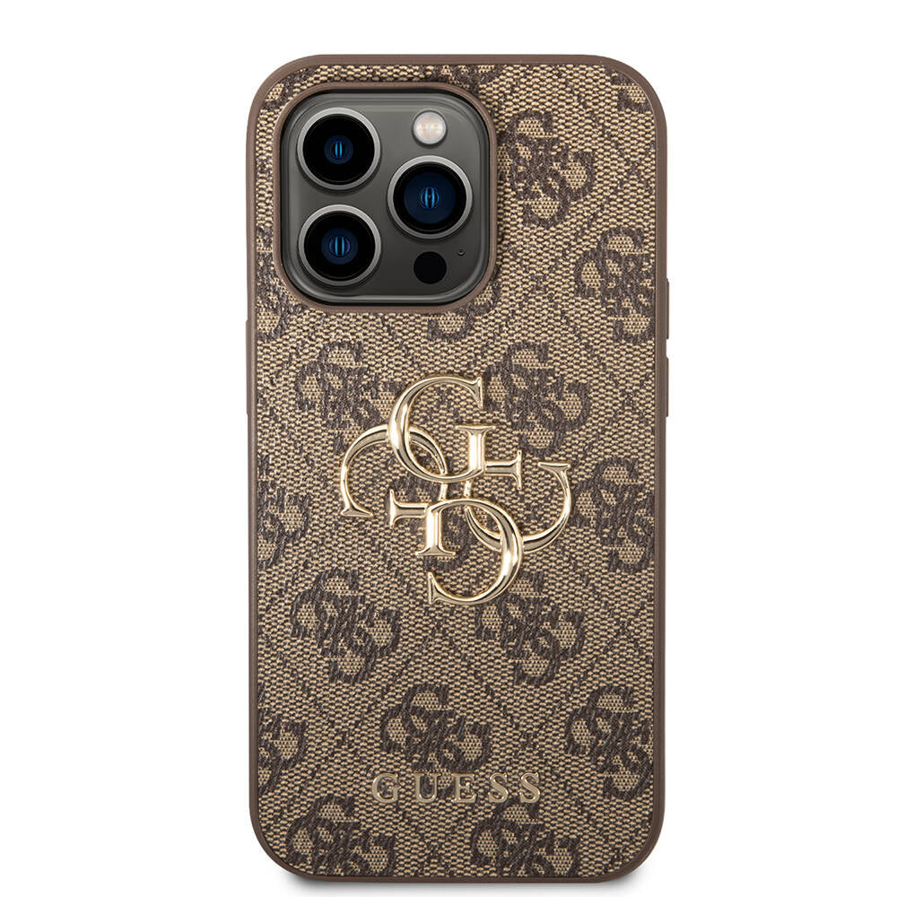 Apple iPhone 14 Pro Kılıf Guess PU Deri Büyük Metal Logo Dizaynlı Kapak - Görsel 4