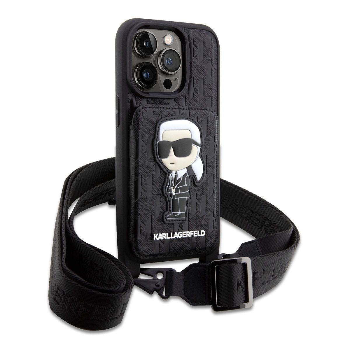 Apple iPhone 14 Pro Kılıf Karl Lagerfeld Boyun Askılı Kartlıklı Karl Dizayn Kapak - Görsel 2