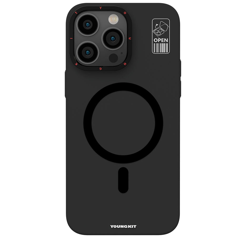 Apple iPhone 14 Pro Kılıf M-safe Şarj Özellikli Standlı YoungKit Hermit Bracket Serisi Kapak - Görsel 4