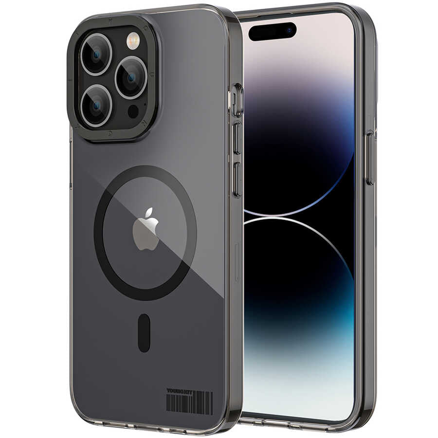 Apple iPhone 14 Pro Kılıf M-safe Şarj Özellikli Youngkit Coloured Glaze Serisi Kapak - Görsel 5