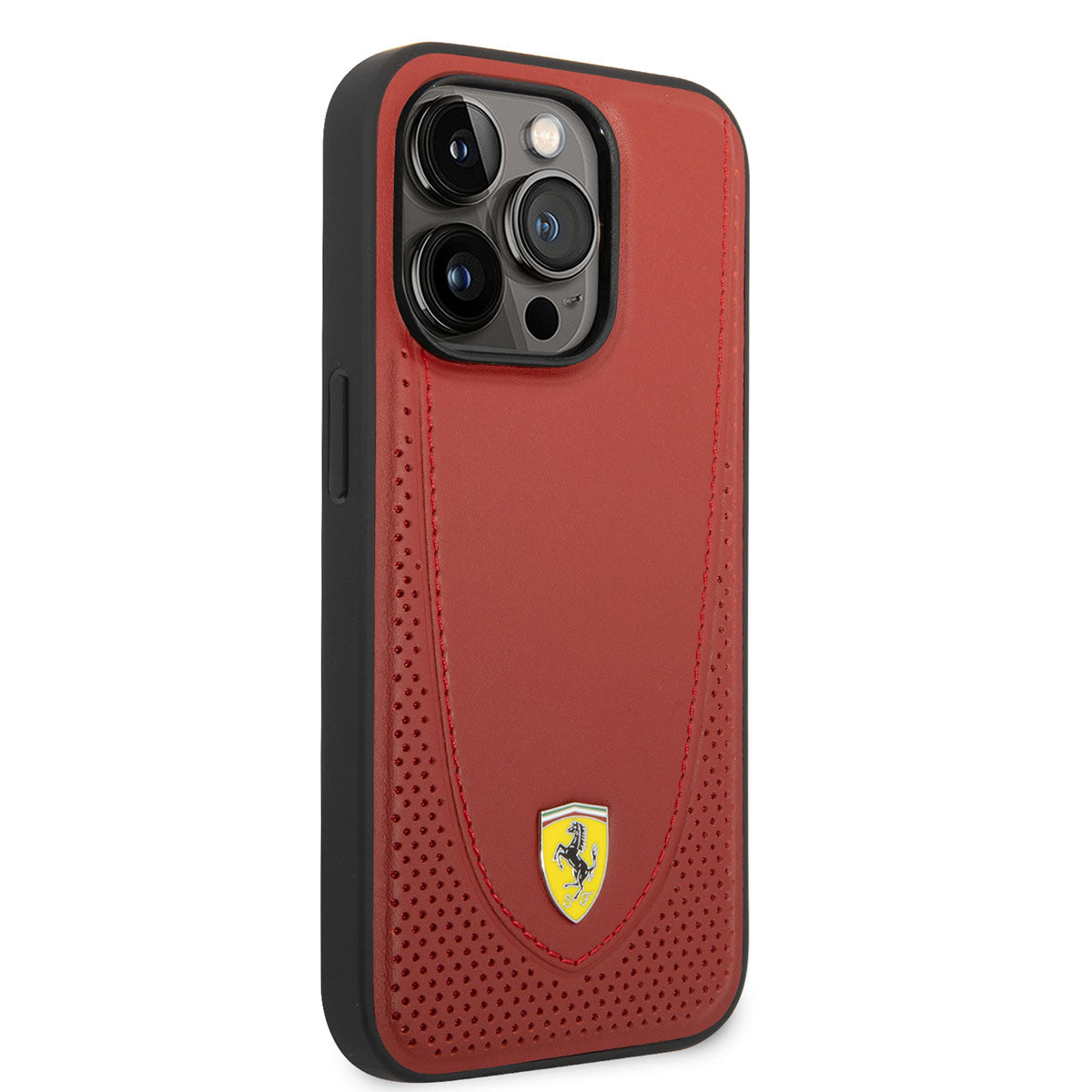 Apple iPhone 14 Pro Max Kılıf Ferrari M-safe Şarj Özellikli Deri Delikli Dikişli Dizayn Kapak - Görsel 2