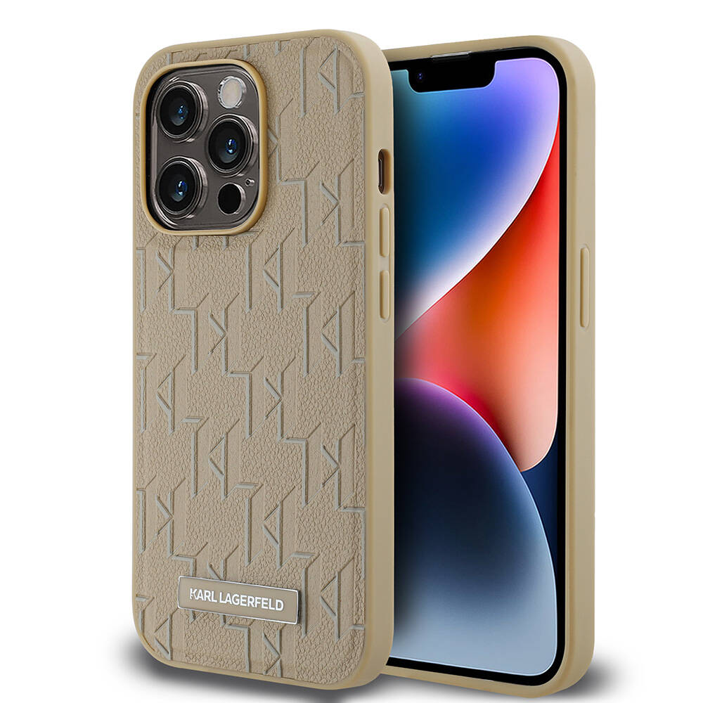 Apple iPhone 14 Pro Max Kılıf Karl Lagerfeld Orjinal Lisanslı M-safe Şarj Özellikli KL Yazılı Hot Stamp Kapak - Görsel 3