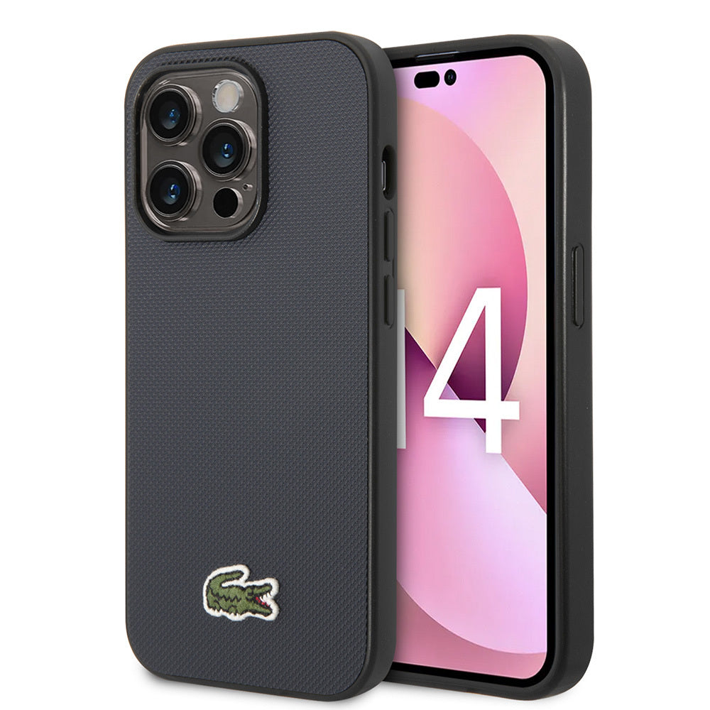 Apple iPhone 14 Pro Max Kılıf Lacoste Orjinal Lisanslı PU Pike Desenli Arka Yüzey İkonik Timsah Dokuma Logolu Kapak - Görsel 5