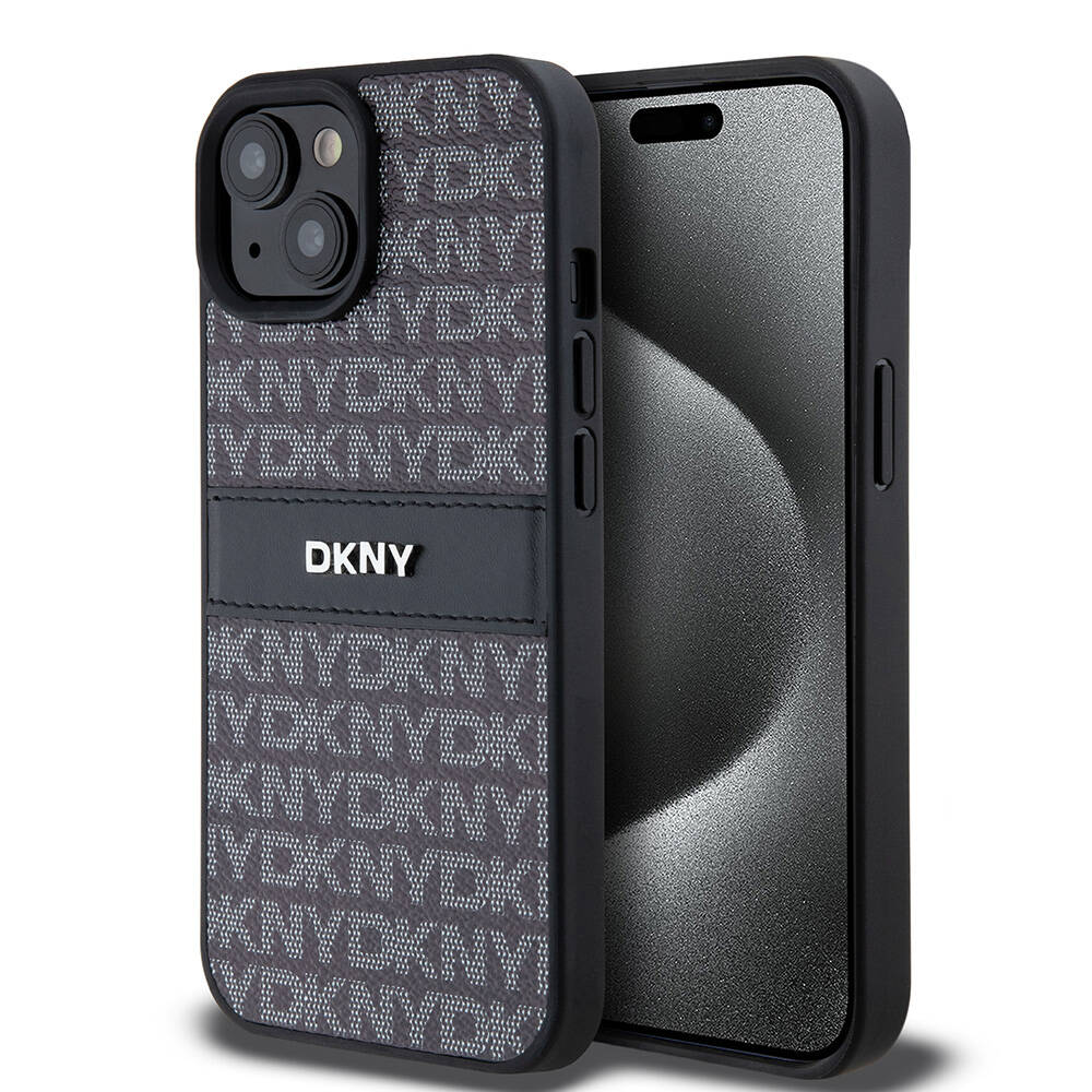 Apple iPhone 15 Kılıf DKNY Orjinal Lisanslı 3D Yazılı Repeat Texture Pattern Kapak - Görsel 2