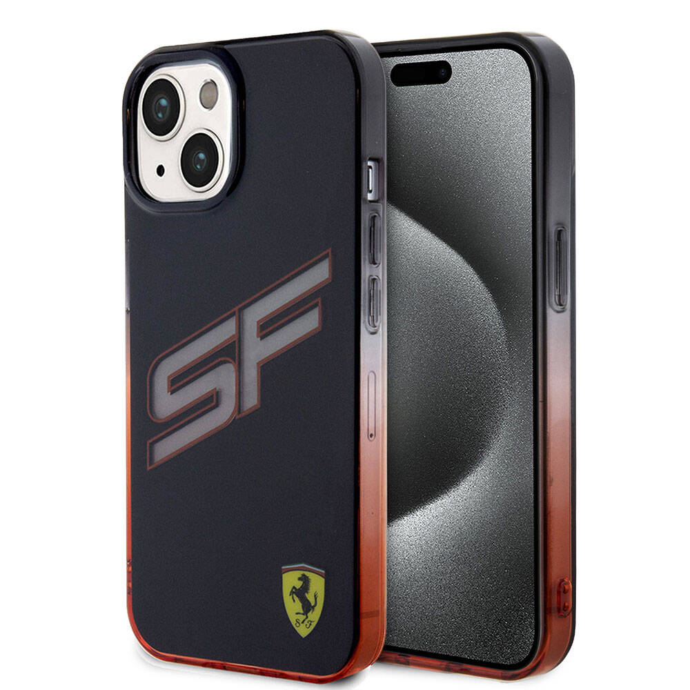 Apple iPhone 15 Kılıf Ferrari Orjinal Lisanslı Transparan SF Yazılı Kenarları Renk Geçişli Kapak - Görsel 2