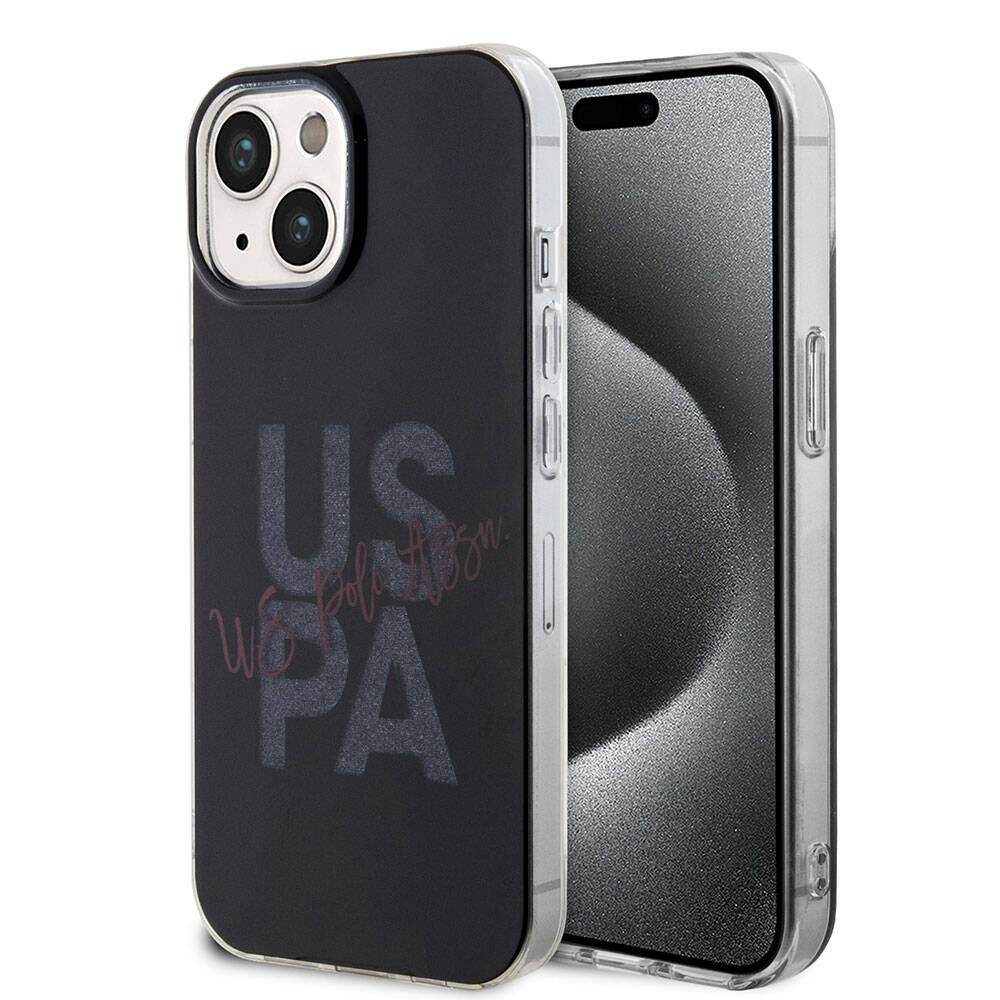 Apple iPhone 15 Kılıf U.S. Polo Assn. Orjinal Lisanslı Simli Parlak Alfabe Tasarım Kapak - Görsel 5