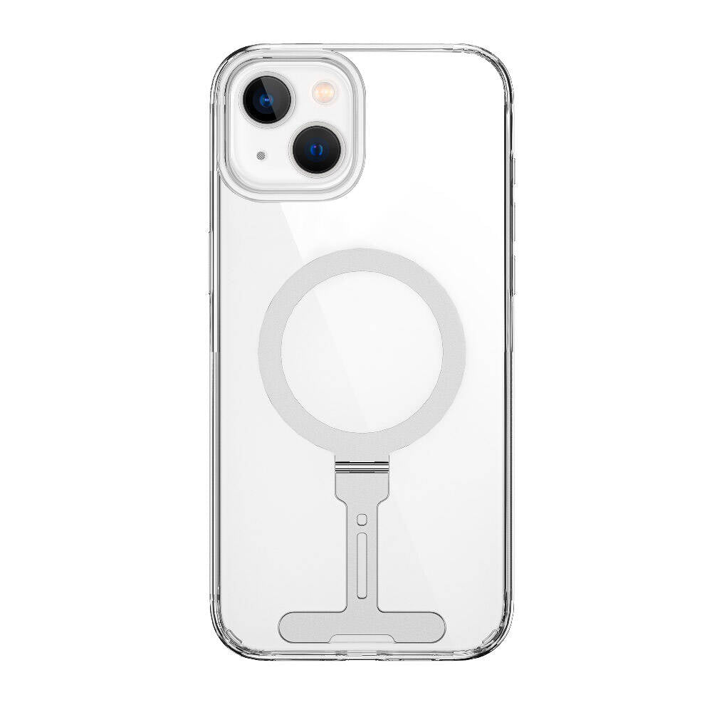Apple iPhone 15 Kılıf Wiwu FYY-014 M-safe Şarj Özellikli Alüminyum Alaşım Metal Standlı Şeffaf Kapak - Görsel 2