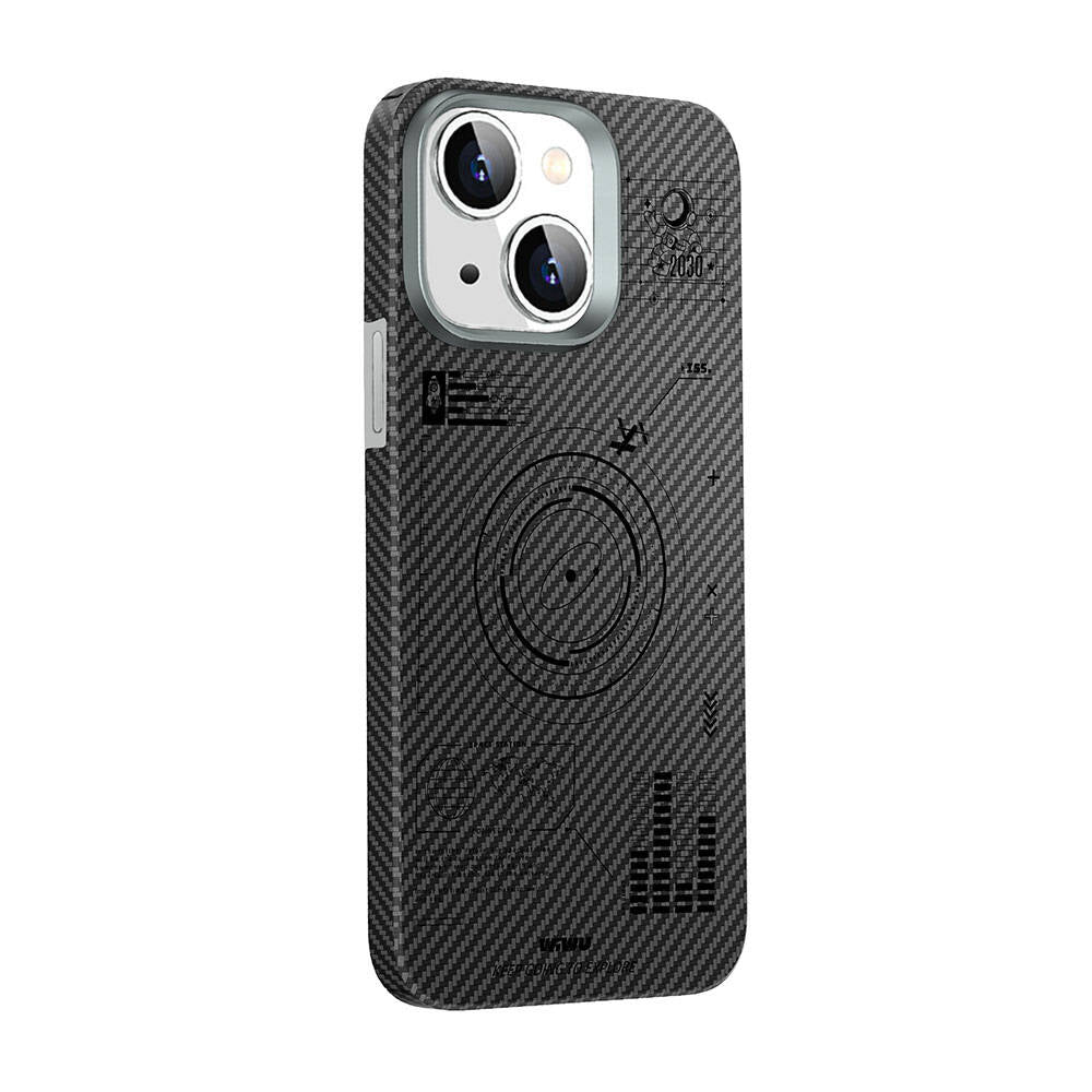 Apple iPhone 15 Kılıf Wiwu KJZ-017 Karbon Fiber 600D Explore Kevlar Kapak - Görsel 2