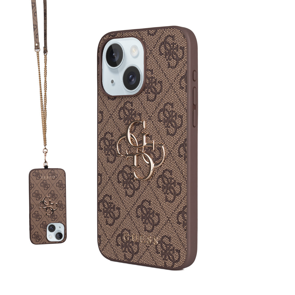 Apple iPhone 15 Plus Kılıf Guess Orjinal Lisanslı PU Deri 4G Büyük Metal Logolu Çapraz Vücut Askılı Kapak - Görsel 4