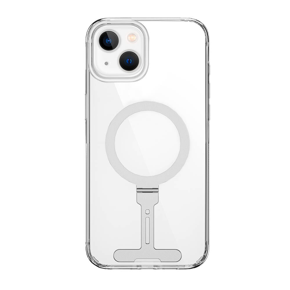 Apple iPhone 15 Plus Kılıf Wiwu FYY-014 M-safe Şarj Özellikli Alüminyum Alaşım Metal Standlı Şeffaf Kapak - Görsel 2