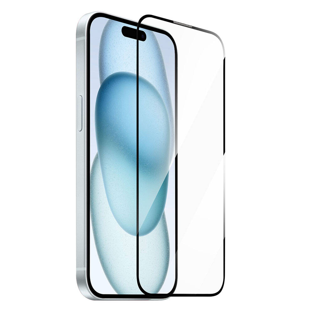 Apple iPhone 15 Plus Wiwu GT-009 Polimer Oleofobik Kaplama Şeffaf Pürüzsüz Temperli Cam Ekran Koruyucu - Görsel 2