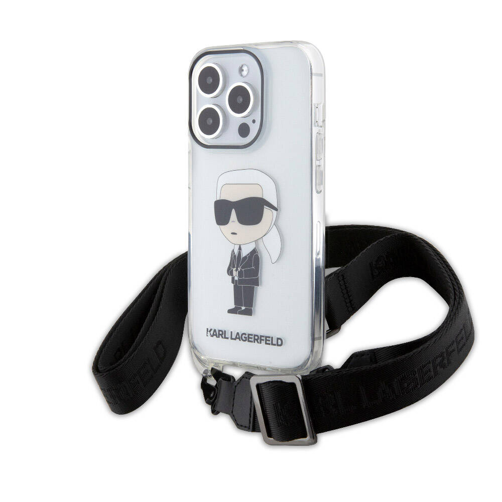 Apple iPhone 15 Pro Kılıf Karl Lagerfeld Orjinal Lisanslı Boyun Askılı Karl İkonik Crossbody Kapak - Görsel 2