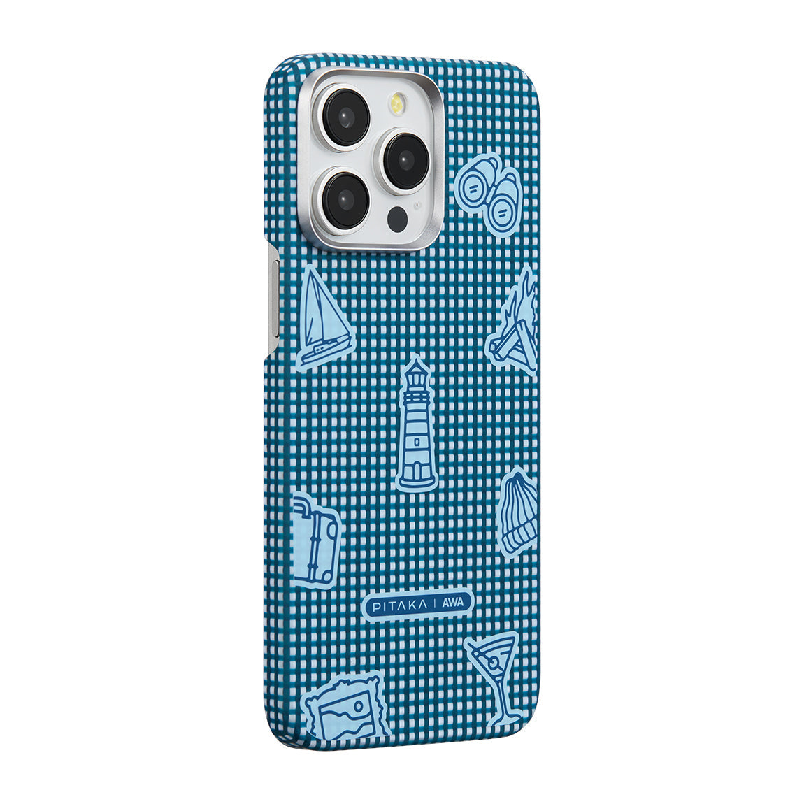 Apple iPhone 15 Pro Kılıf M-safe Şarj Özellikli Awa Tasarımlı 1500D Aramid Fiber Pitaka Ultra-Slim Classic Serisi Ocean Kapak - Görsel 2