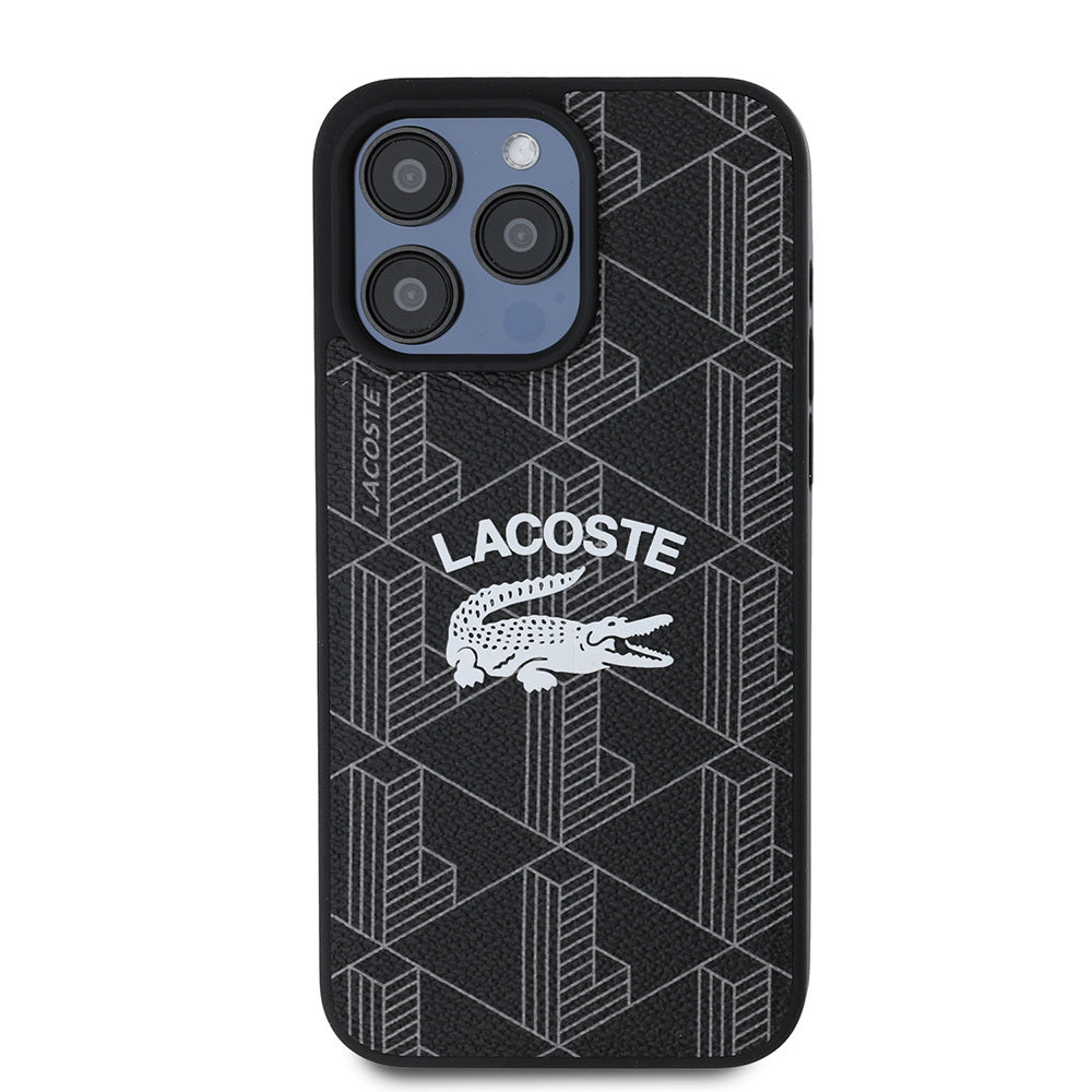 Apple iPhone 15 Pro Max Kılıf Lacoste Orjinal Lisanslı M-safe Şarj Özellikli Mono Vintage Logo Kapak - Görsel 2