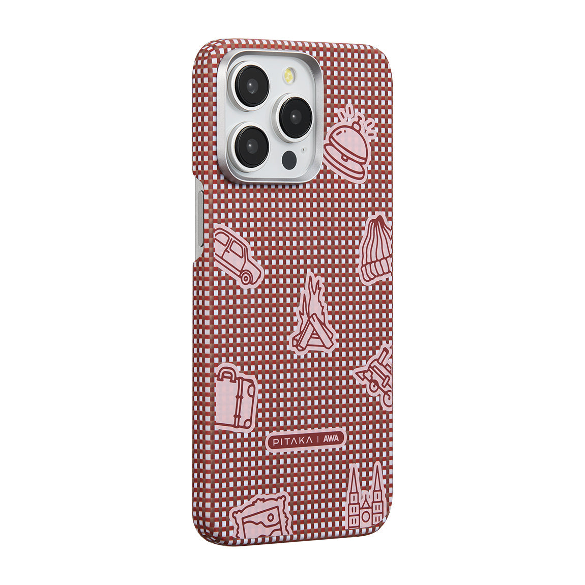 Apple iPhone 15 Pro Max Kılıf M-safe Şarj Özellikli Awa Tasarımlı 1500D Aramid Fiber Pitaka Ultra-Slim Classic Serisi Bonfire Kapak - Görsel 2
