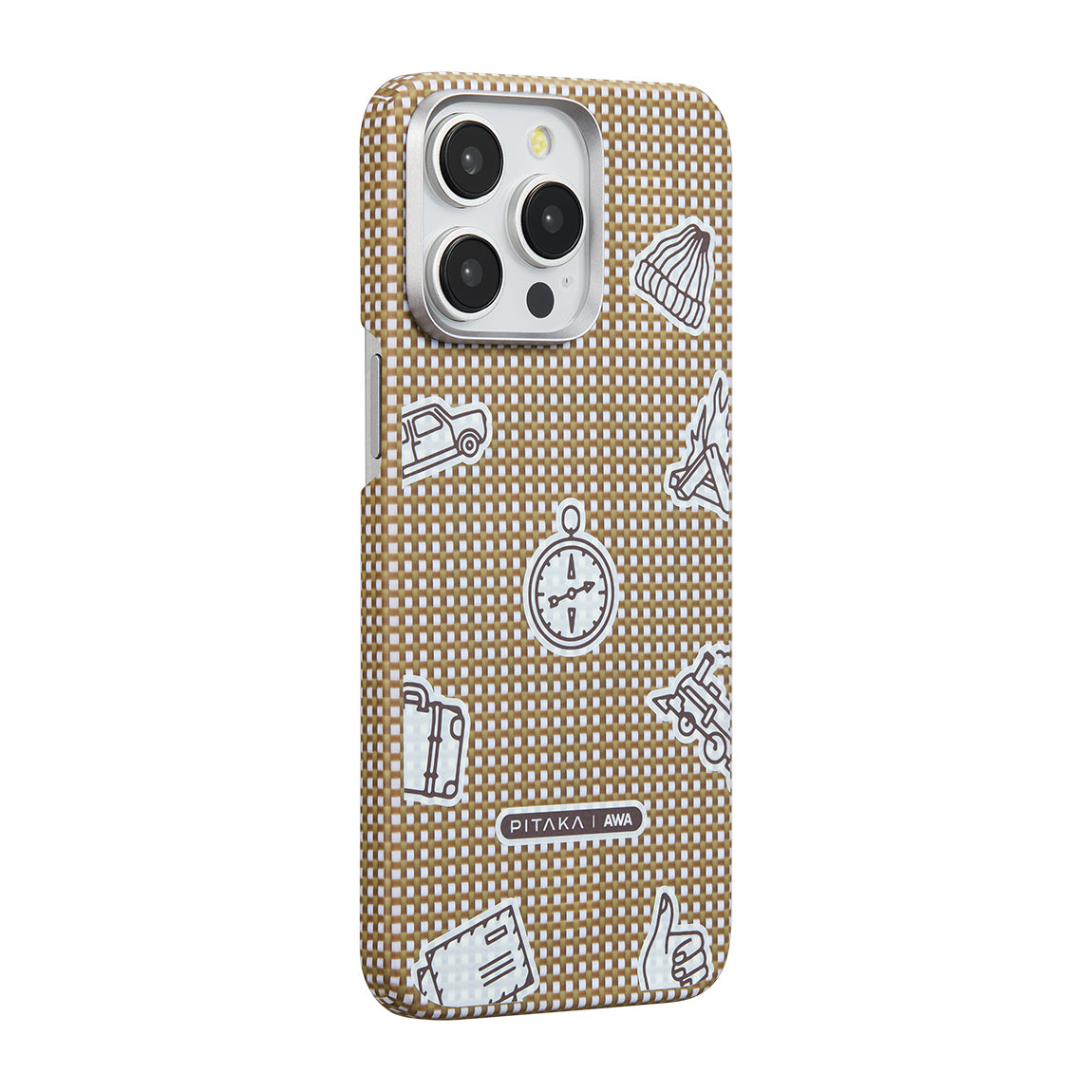 Apple iPhone 15 Pro Max Kılıf M-safe Şarj Özellikli Awa Tasarımlı 1500D Aramid Fiber Pitaka Ultra-Slim Classic Serisi Canyon Kapak - Görsel 2