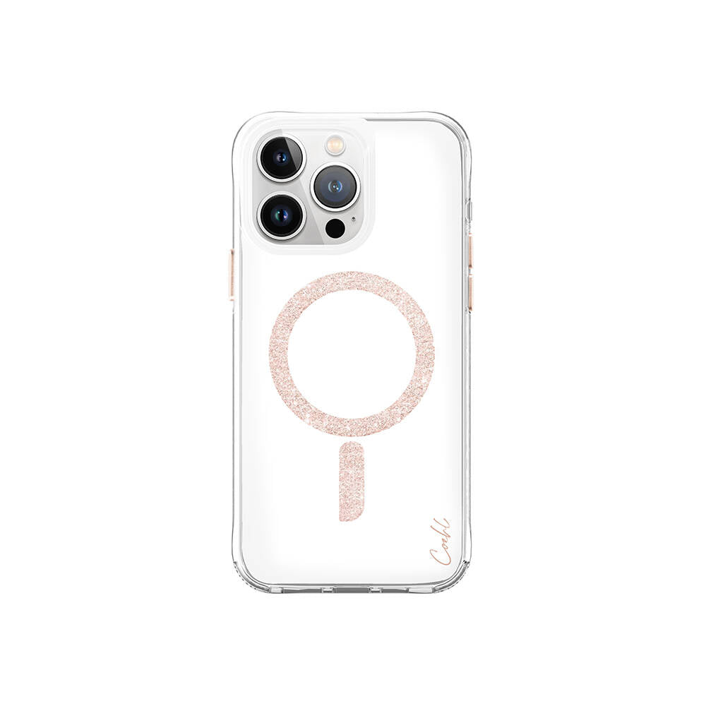 Apple iPhone 15 Pro Max Kılıf M-safe Şarj Özellikli Simli Magnetik Coehl Glace Kapak - Görsel 2