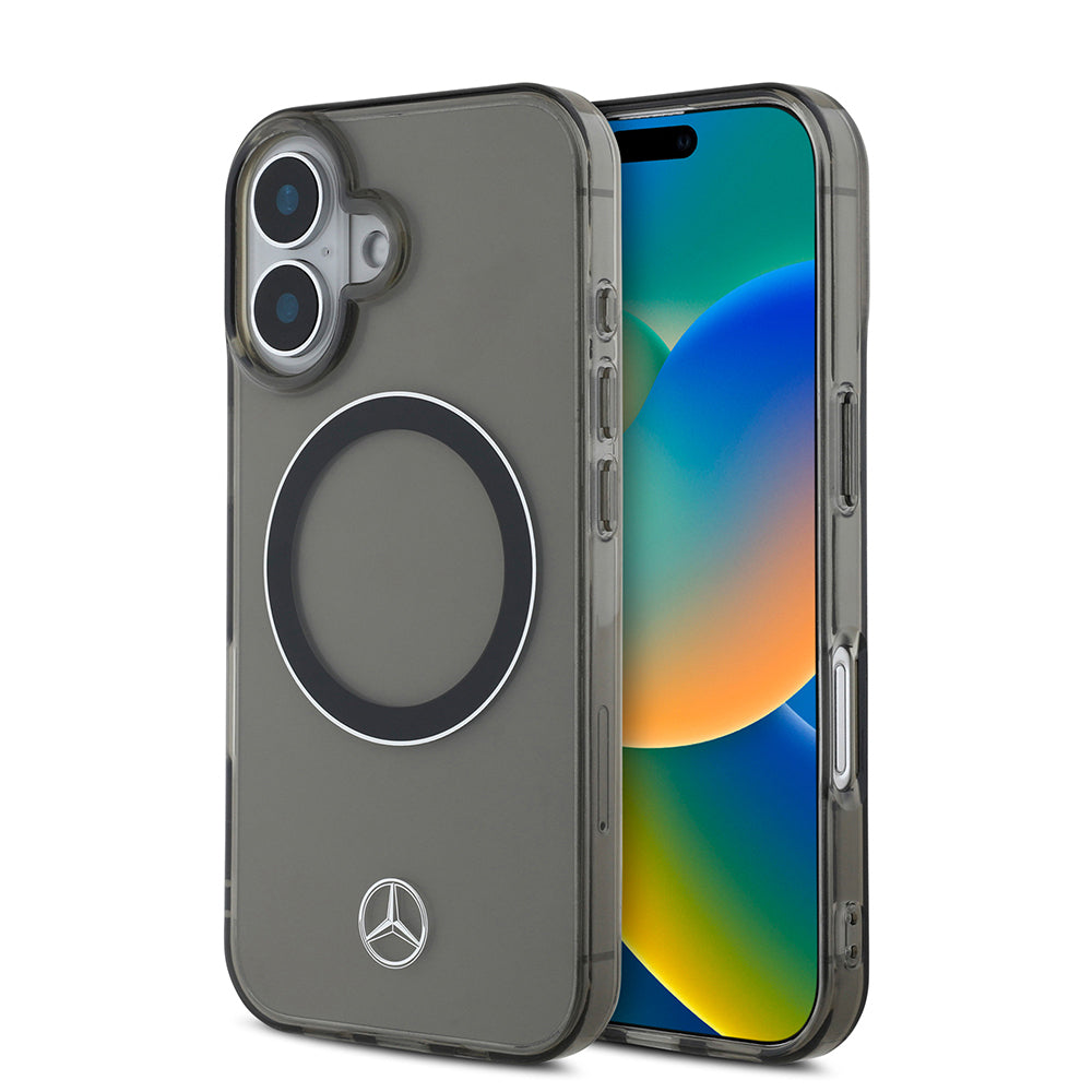 Apple iPhone 16 Kılıf Mercedes Benz Orjinal Lisanslı M-safe Şarj Özellikli Saydam Yüzey Silver Ring Kapak - Görsel 2