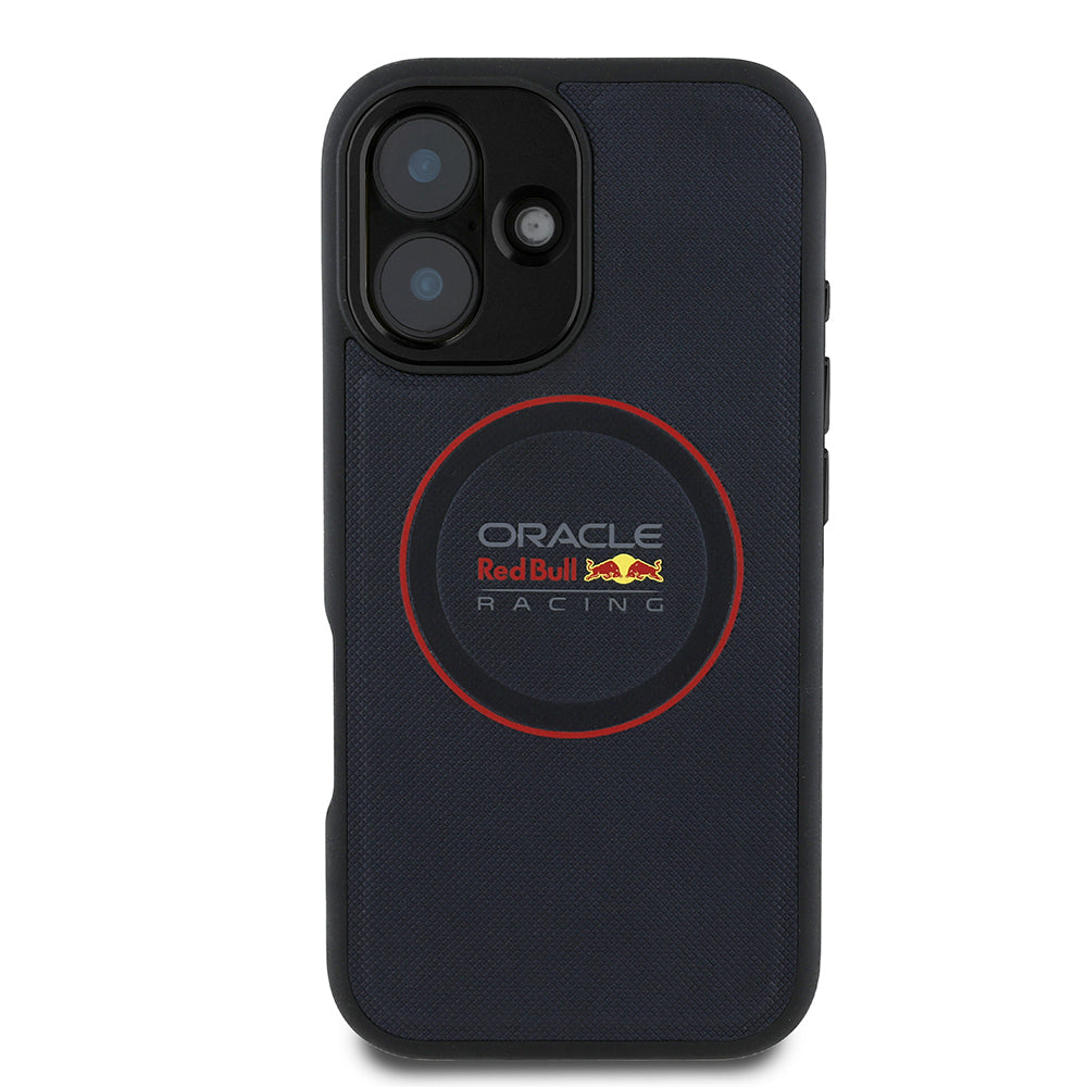 Apple iPhone 16 Kılıf Redbull Orjinal Lisanslı M-safe Şarj Özellikli Kırmızı Halka ve Logo Kabartmalı PU Deri Kapak - Görsel 2