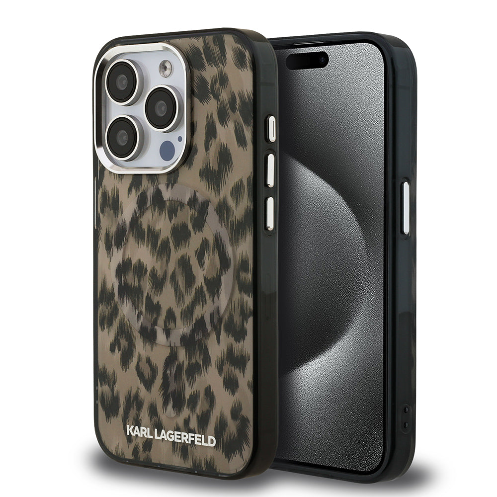 Apple iPhone 16 Pro Kılıf Karl Lagerfeld Orjinal Lisanslı IML Leopar Baskılı Kapak - Görsel 2