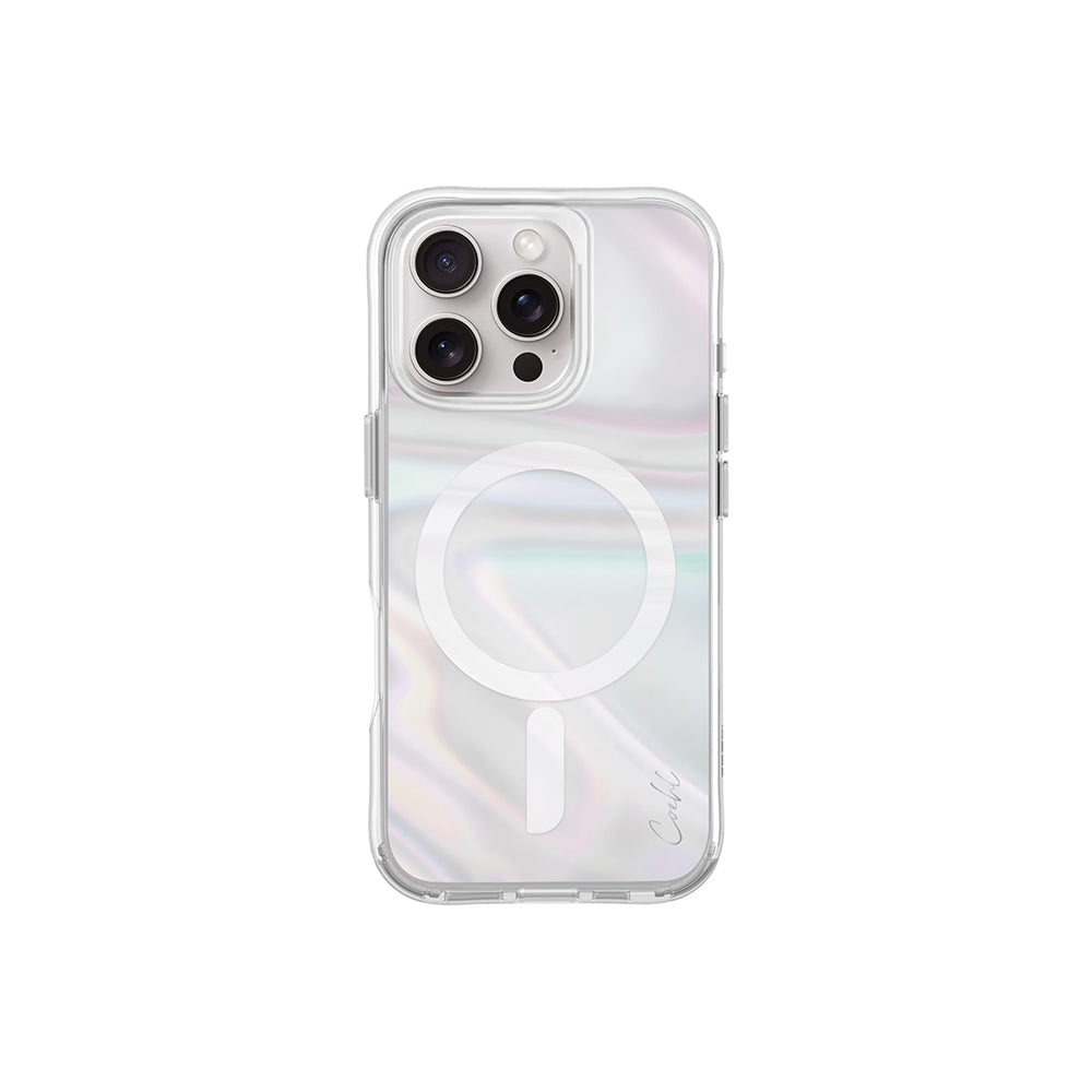 Apple iPhone 16 Pro Kılıf M-safe Şarj Özellikli Holografik Şeffaf Arka Yüzey Coehl Savon Kapak - Görsel 2