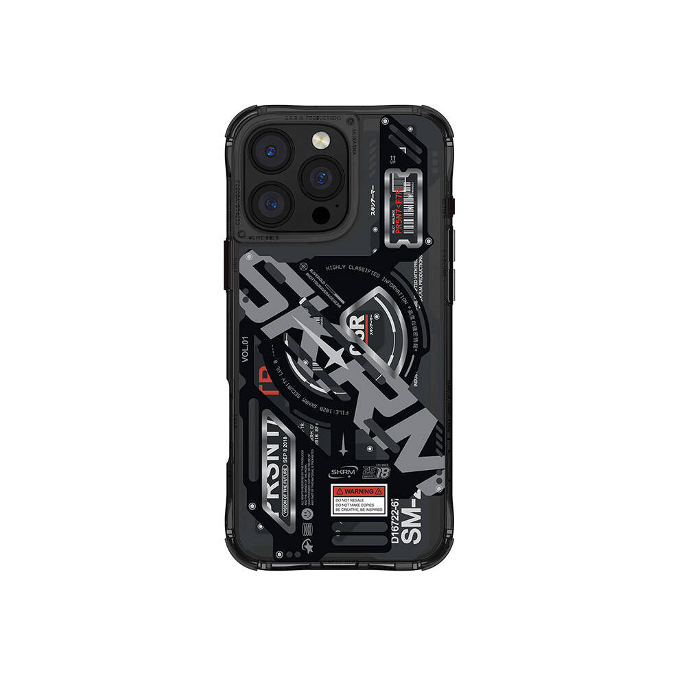 Apple iPhone 16 Pro Kılıf M-safe Şarj Özellikli Katmanlı Makine Temalı SkinArma Ekho Kapak - Görsel 3