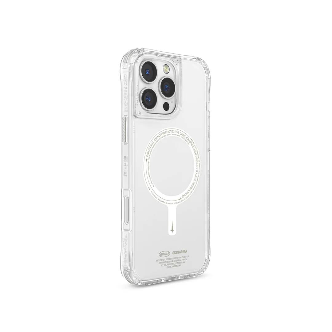 Apple iPhone 16 Pro Kılıf M-safe Şarj Özellikli Şeffaf Airbag Tasarımlı Skinarma Saido Nightglow Kapak - Görsel 2