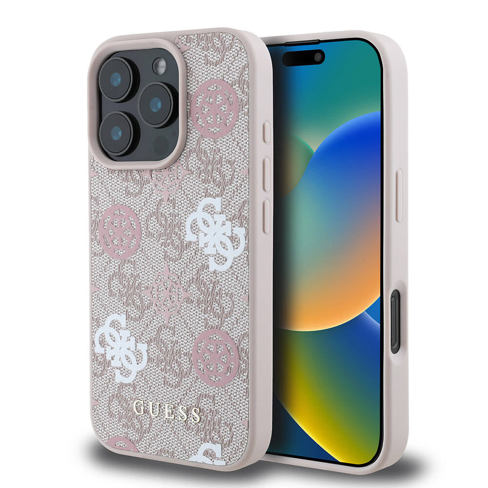 Apple iPhone 16 Pro Max Kılıf Guess Orjinal Lisanslı M-safe Şarj Özellikli 4G Desenli Yazı Logolu Peony Kapak - Görsel 4