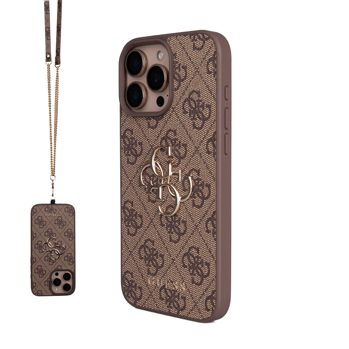 Apple iPhone 16 Pro Max Kılıf Guess Orjinal Lisanslı PU Deri 4G Büyük Metal Logolu Çapraz Vücut Askılı Kapak - Görsel 4