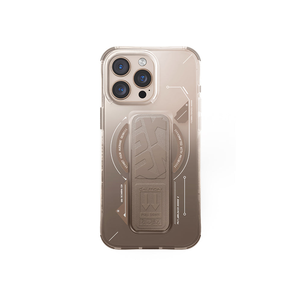 Apple iPhone 16 Pro Max Kılıf M-safe Şarj Özellikli Teknoloji Desenli Standlı Skinarma Helio Kapak - Görsel 4