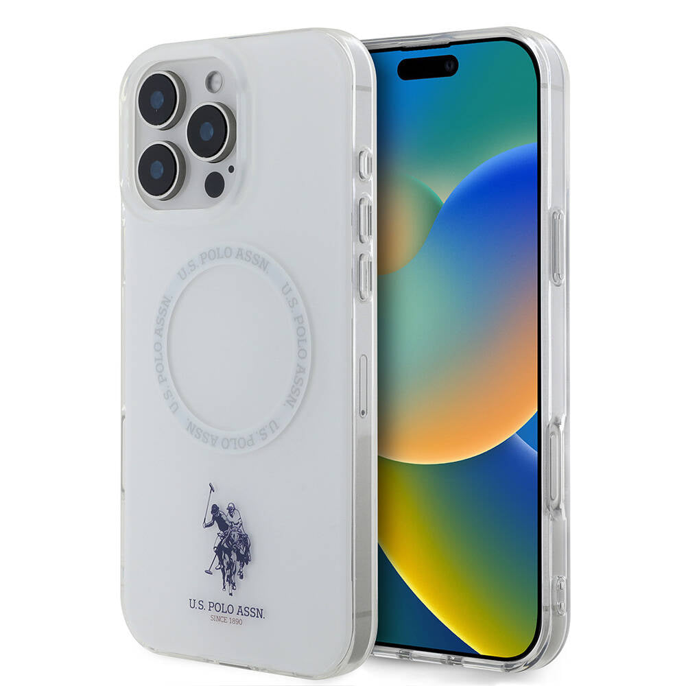Apple iPhone 16 Pro Max Kılıf U.S. Polo Assn. Orjinal Lisanslı M-safe Şarj Özellikli IML Double Horse Logolu Ring Kapak - Görsel 2