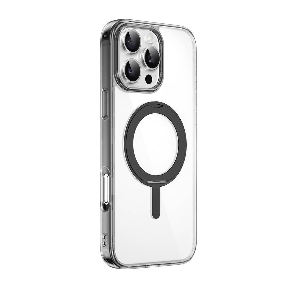 Apple iPhone 16 Pro Max Kılıf Wiwu MCC-201 iShield Ultra Serisi M-safe Şarj Özellikli Standlı Crystal Sert PC Kapak - Görsel 2