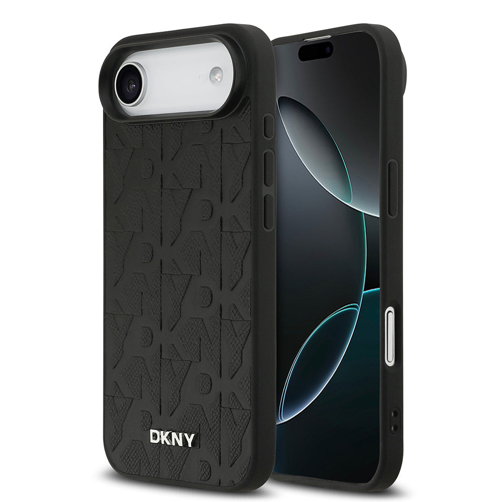 Apple iPhone 17 Air Kılıf DKNY Orjinal Lisanslı M-safe Şarj Özellikli 3D Yazılı Grid Pattern Kapak - Görsel 9
