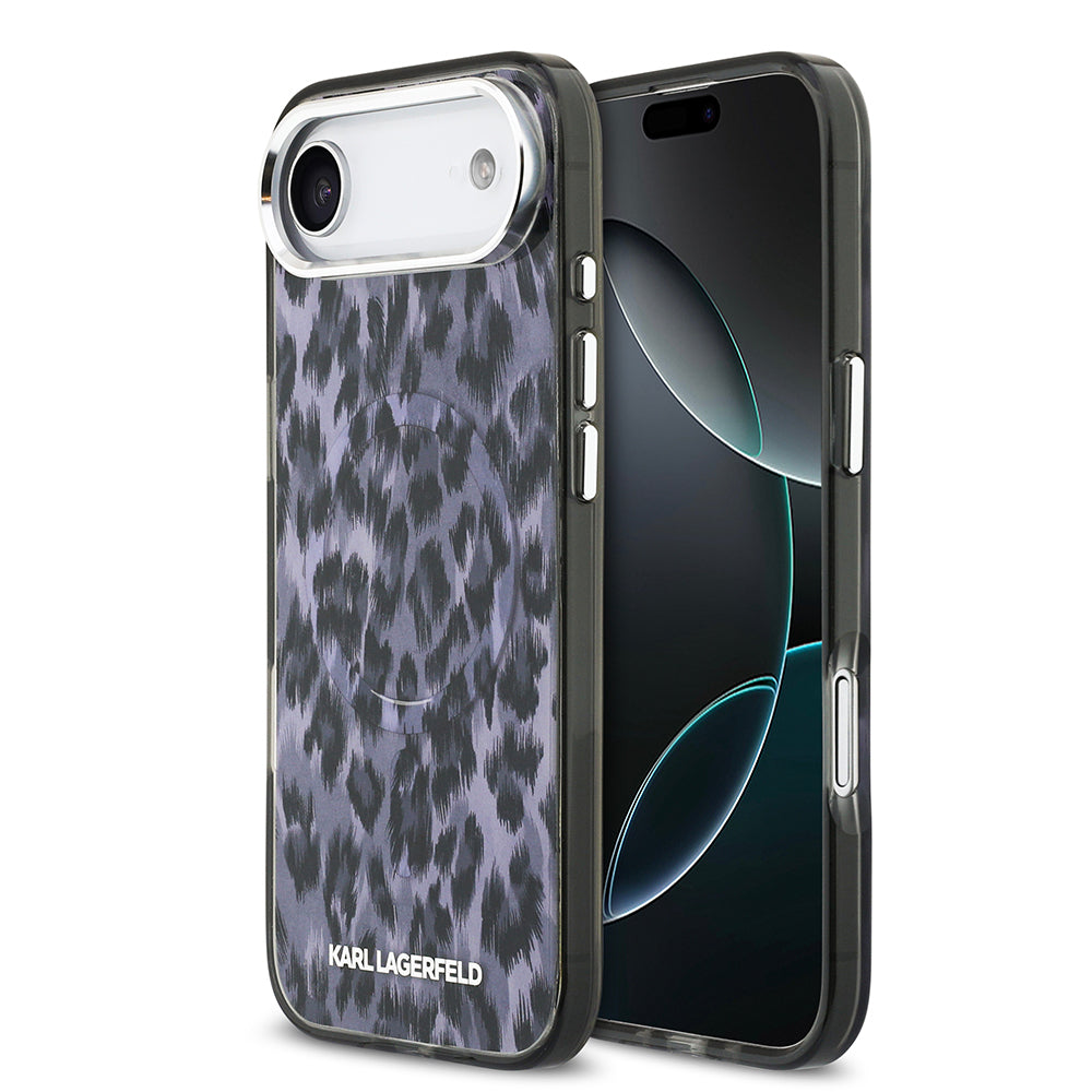 Apple iPhone 17 Air Kılıf Karl Lagerfeld Orjinal Lisanslı M-safe Şarj Özellikli IML Leopar Baskılı Kapak - Görsel 2