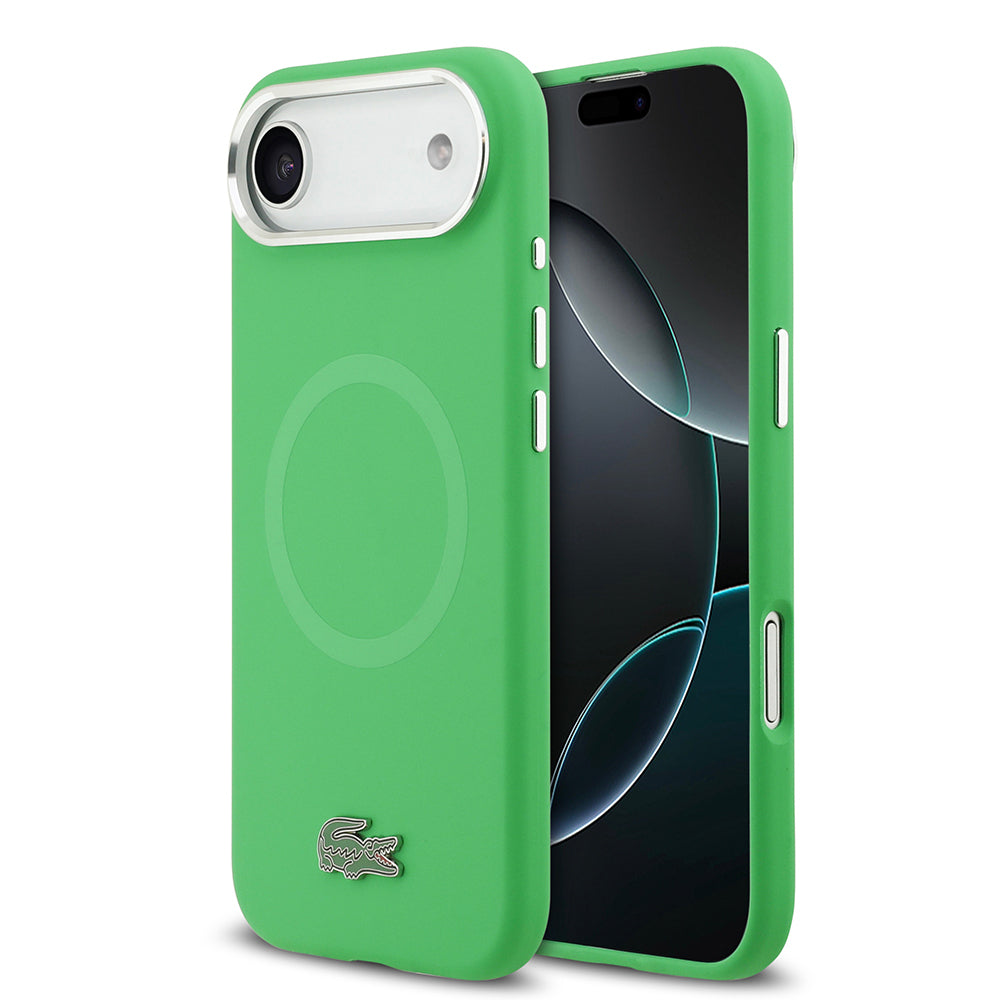 Apple iPhone 17 Air Kılıf Lacoste Orjinal Lisanslı M-safe Şarj Özellikli İkonik Logolu Metal Kamera Çerçeveli Silikon Kapak - Görsel 3
