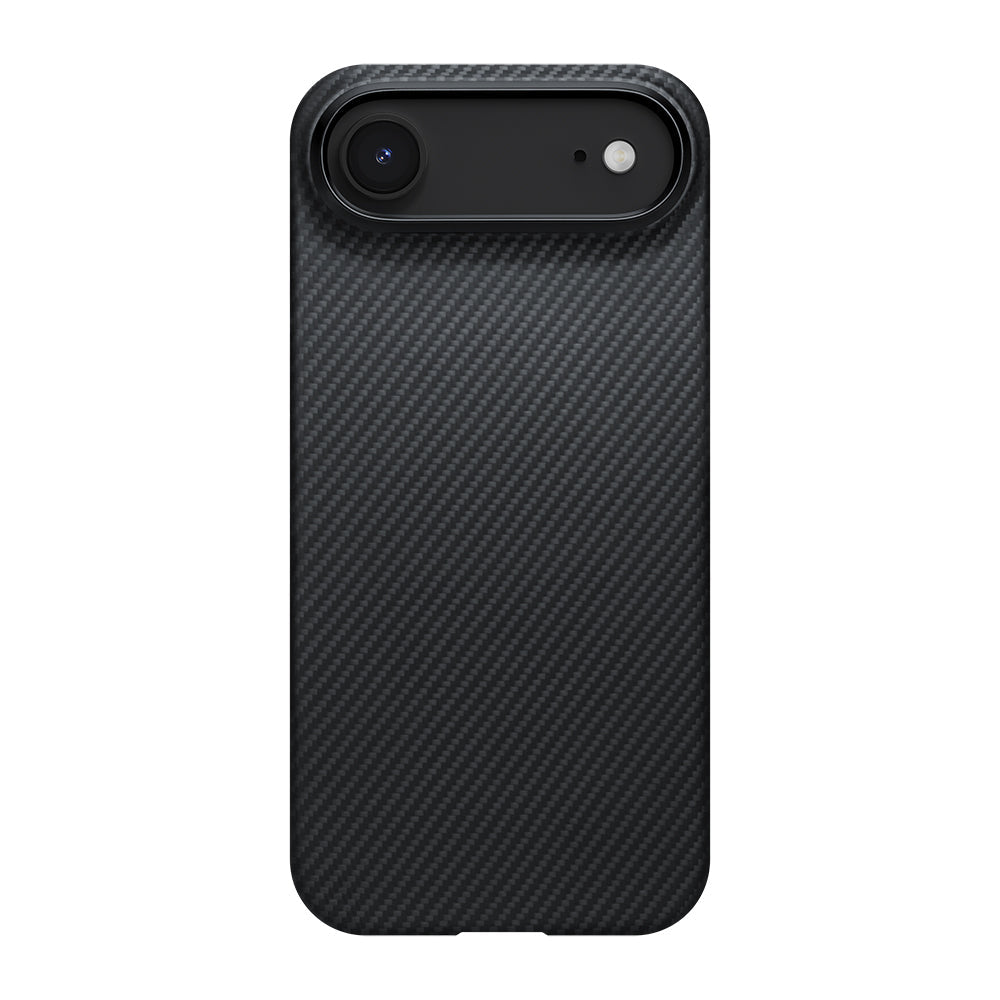 Apple iPhone 17 Air Kılıf M-safe Şarj Özellikli 1500D Aramid Fiber Pitaka Ultra-Slim Classic Serisi Black-Grey Twill Kapak - Görsel 2