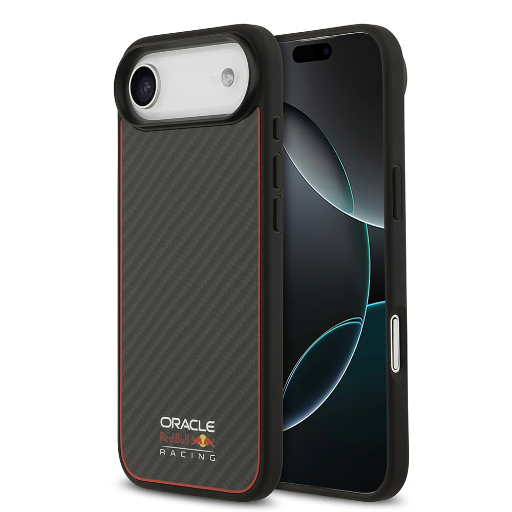 Apple iPhone 17 Air Kılıf Redbull Orjinal Lisanslı M-safe Şarj Özellikli Karbon Fiber Parlayan Logolu Kevlar Kapak - Görsel 2