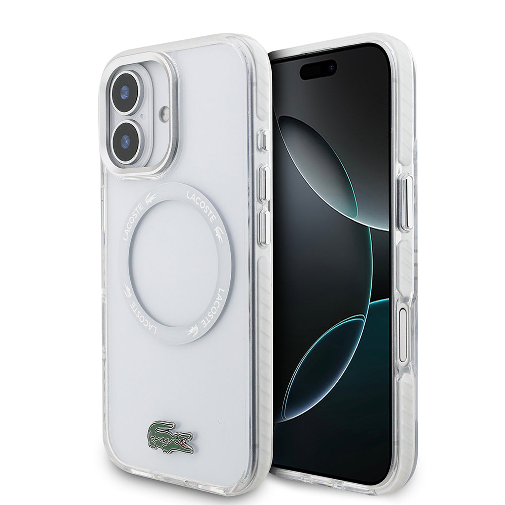 Apple iPhone 17 Kılıf Lacoste Orjinal Lisanslı M-safe Şarj Özellikli İkonik Timsah Logolu Buzlu Kapak - Görsel 4