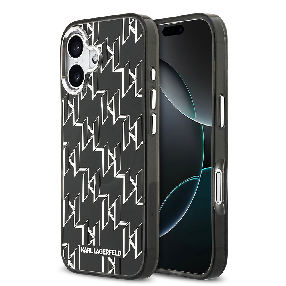 Apple iPhone 17 Kılıf Orjinal Lisanslı M-safe Şarj Özellikli Karl Lagerfeld IML Baskılı Monogram Dizayn Kapak - Görsel 2